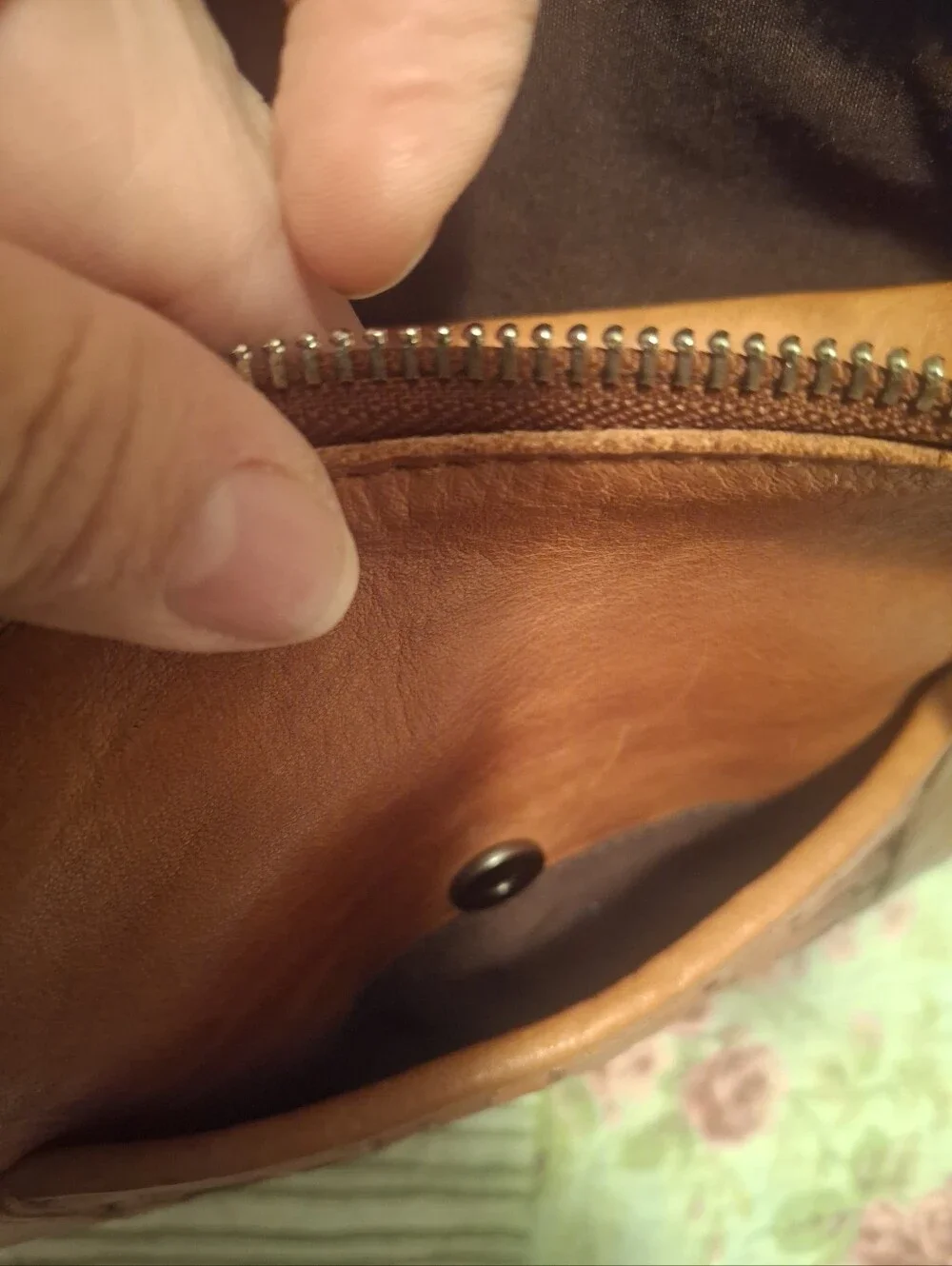 Tan Leather Woven-Accent Womens Computer Or Tote Bag